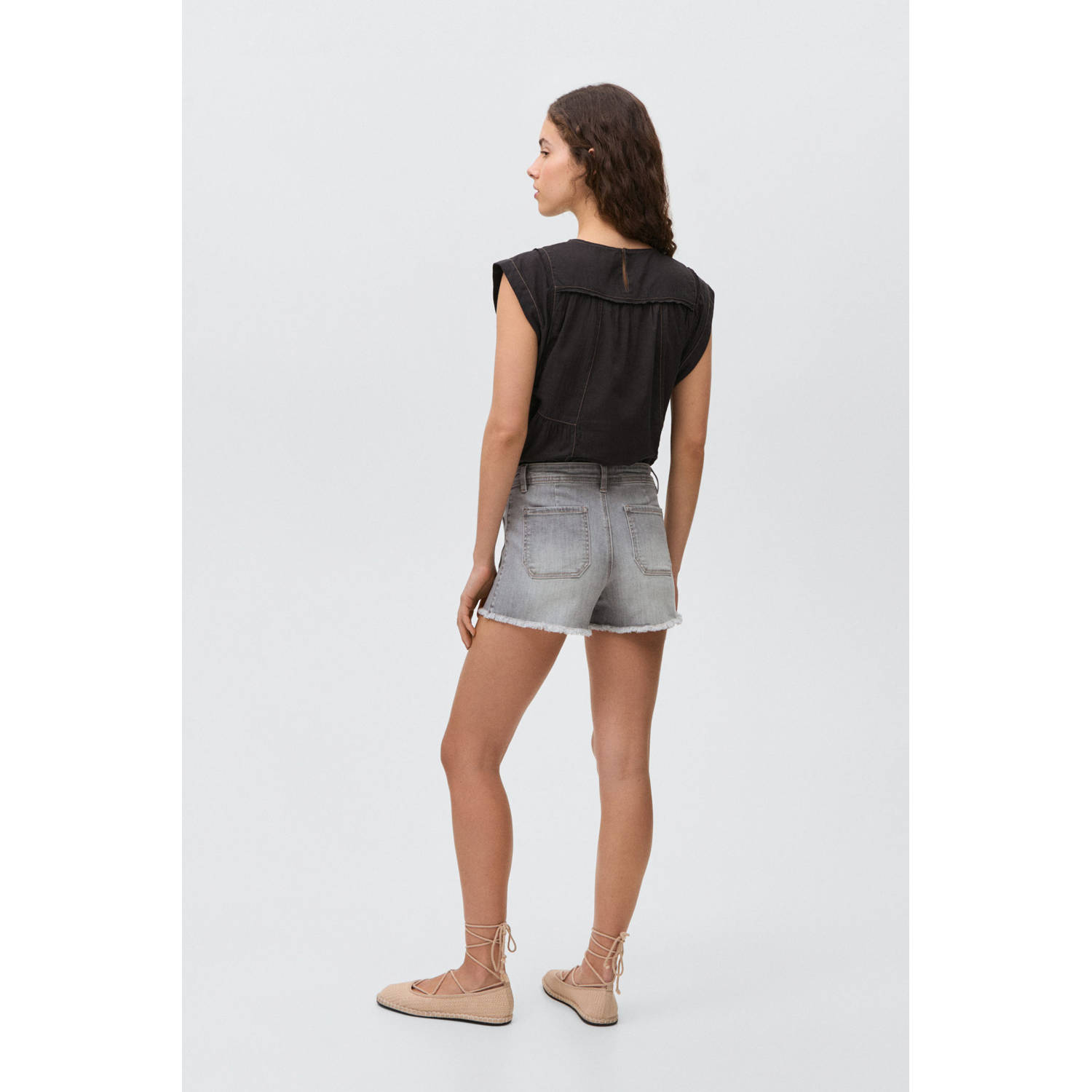 MANGO TEEN denim short grey denim