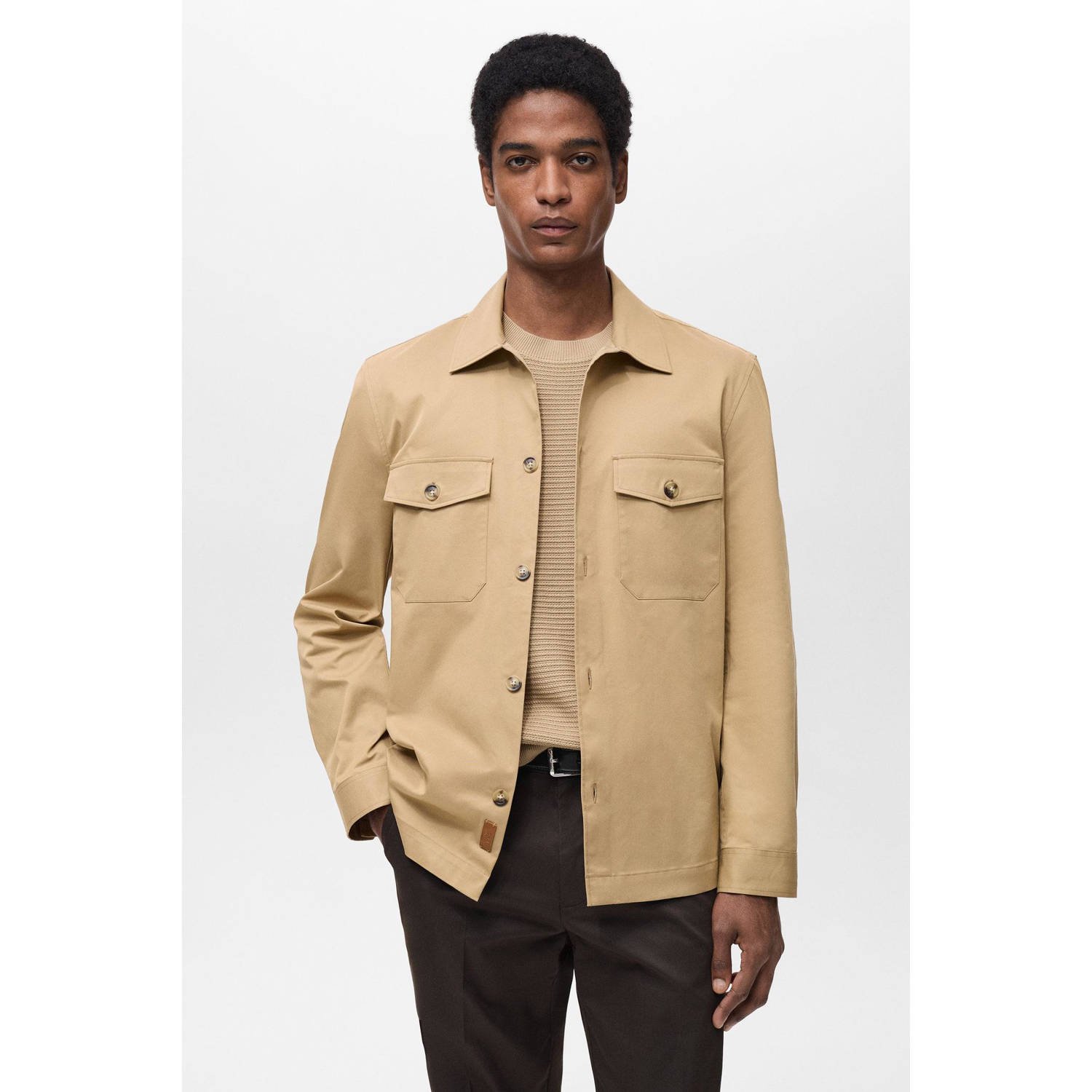 Mango Man overshirt bruin