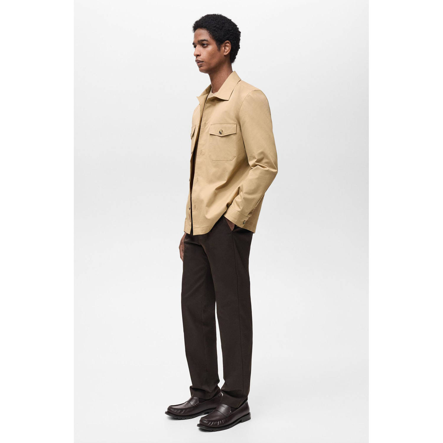 Mango Man overshirt bruin