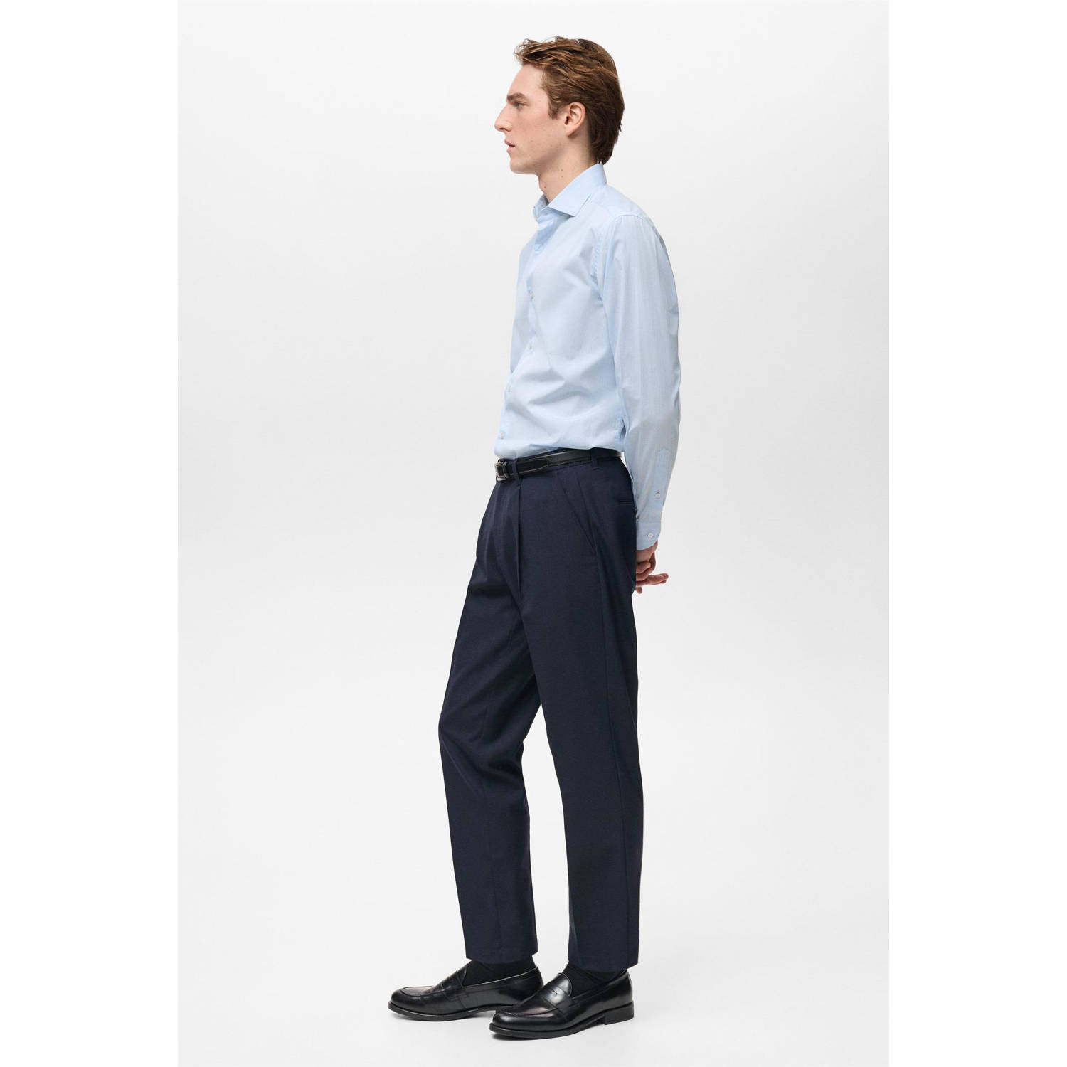 Mango Man casual overhemd blauw