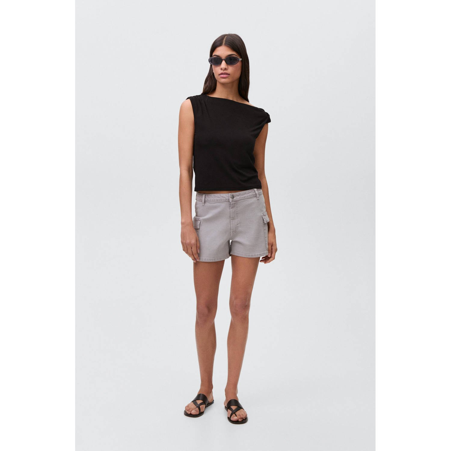 MANGO TEEN mouwloze top zwart