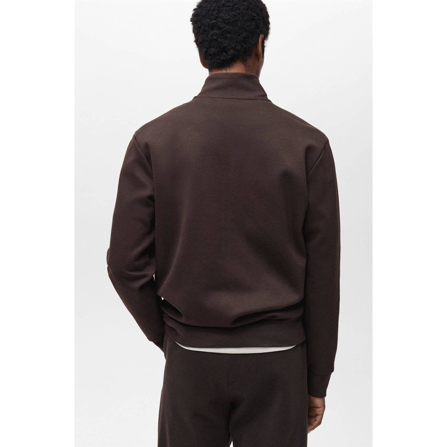 Mango Man sweatvest donkerbruin