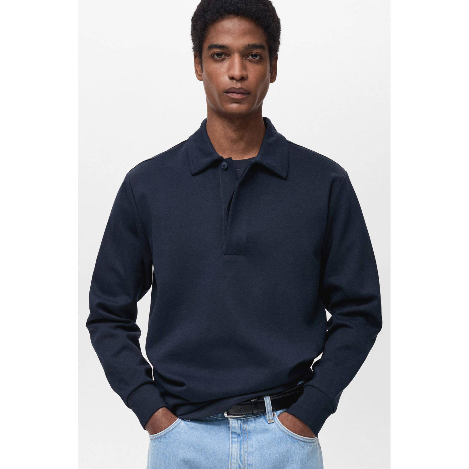 Mango Man sweater donkerblauw