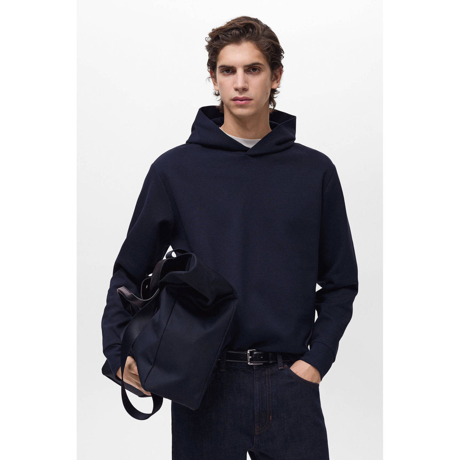 Mango Man hoodie donkerblauw