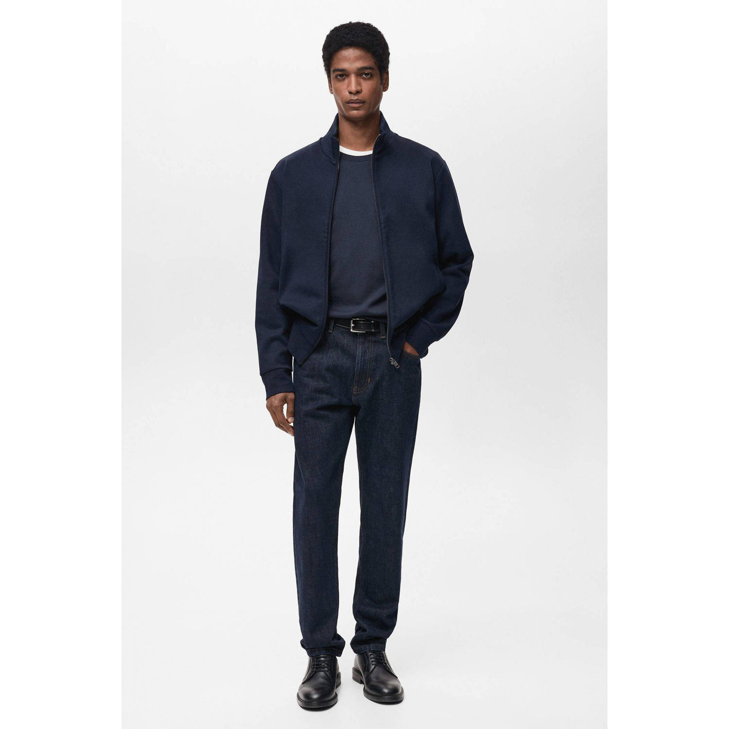 Mango Man sweatvest donkerblauw