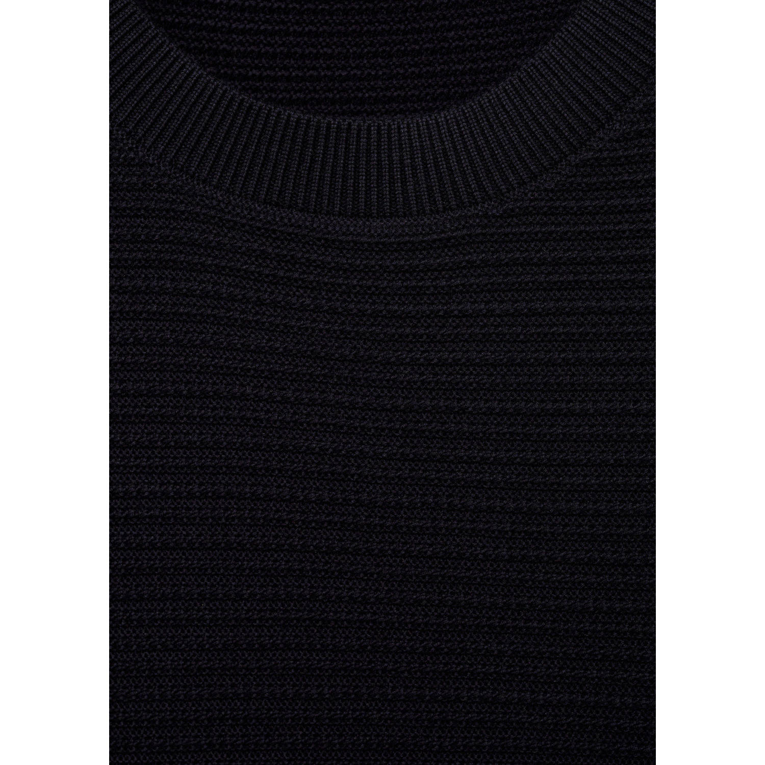 Mango Man T-shirt gebreid donkerblauw