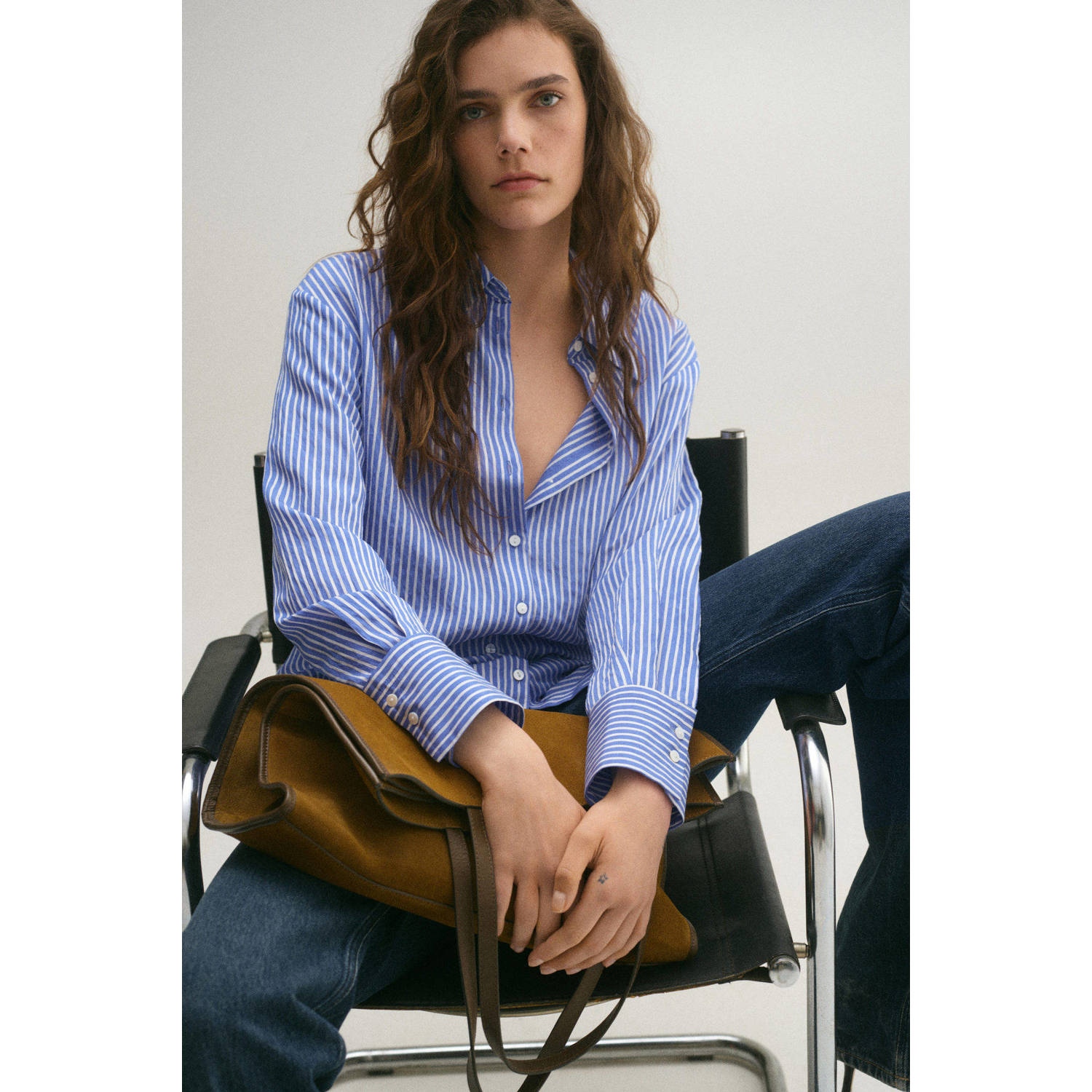 Mango blouse blauw