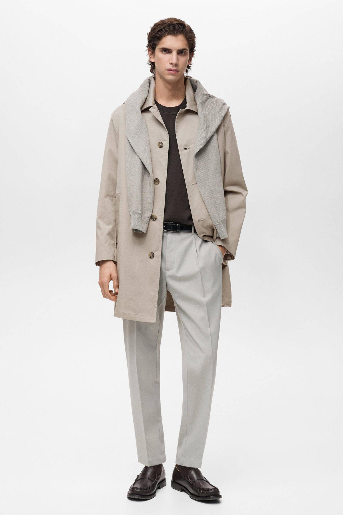 Outerwear Mango Mantel Ecru Trench Coat Mantel Beige Damen Mango