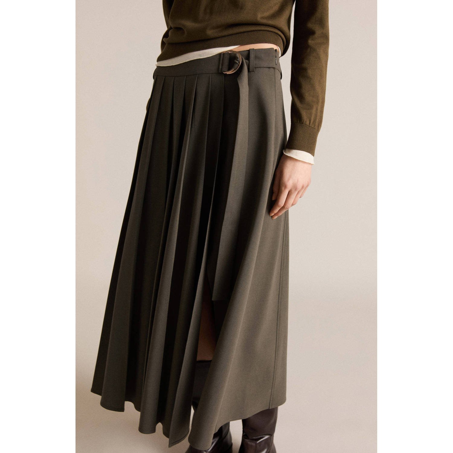 Mango midi rok bruin