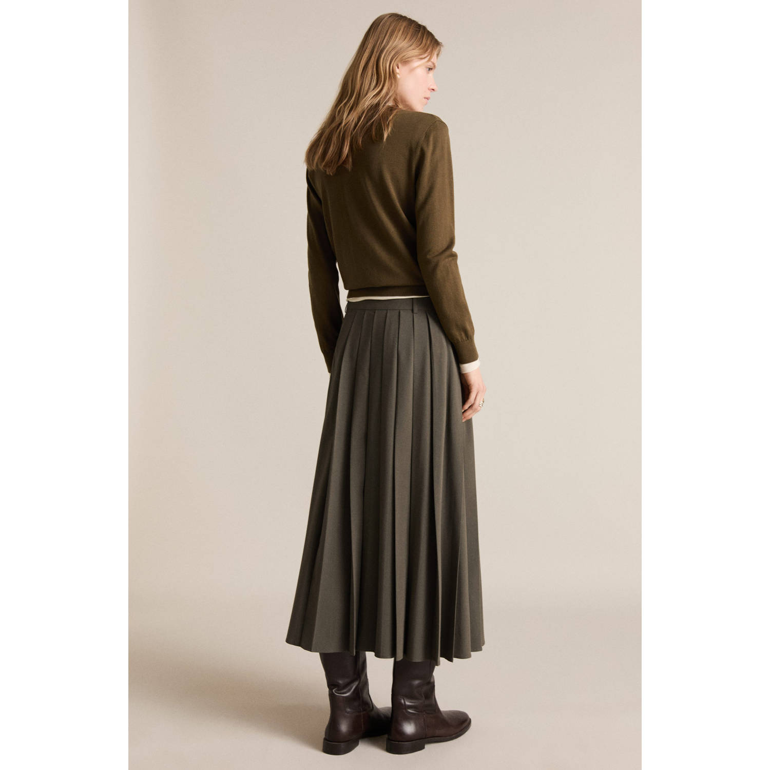 Mango midi rok bruin