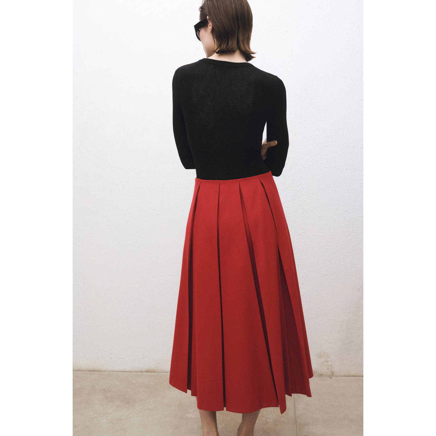 Mango midi rok rood
