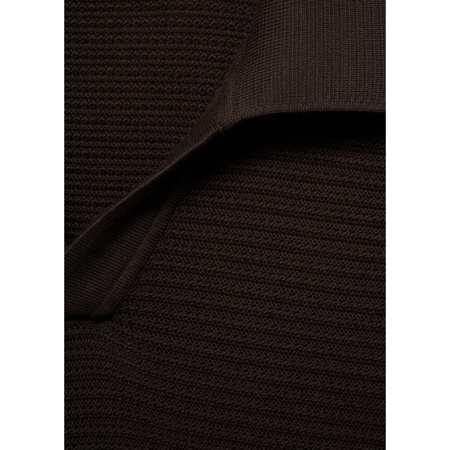 Mango Man regular polo gebreid donkerbruin