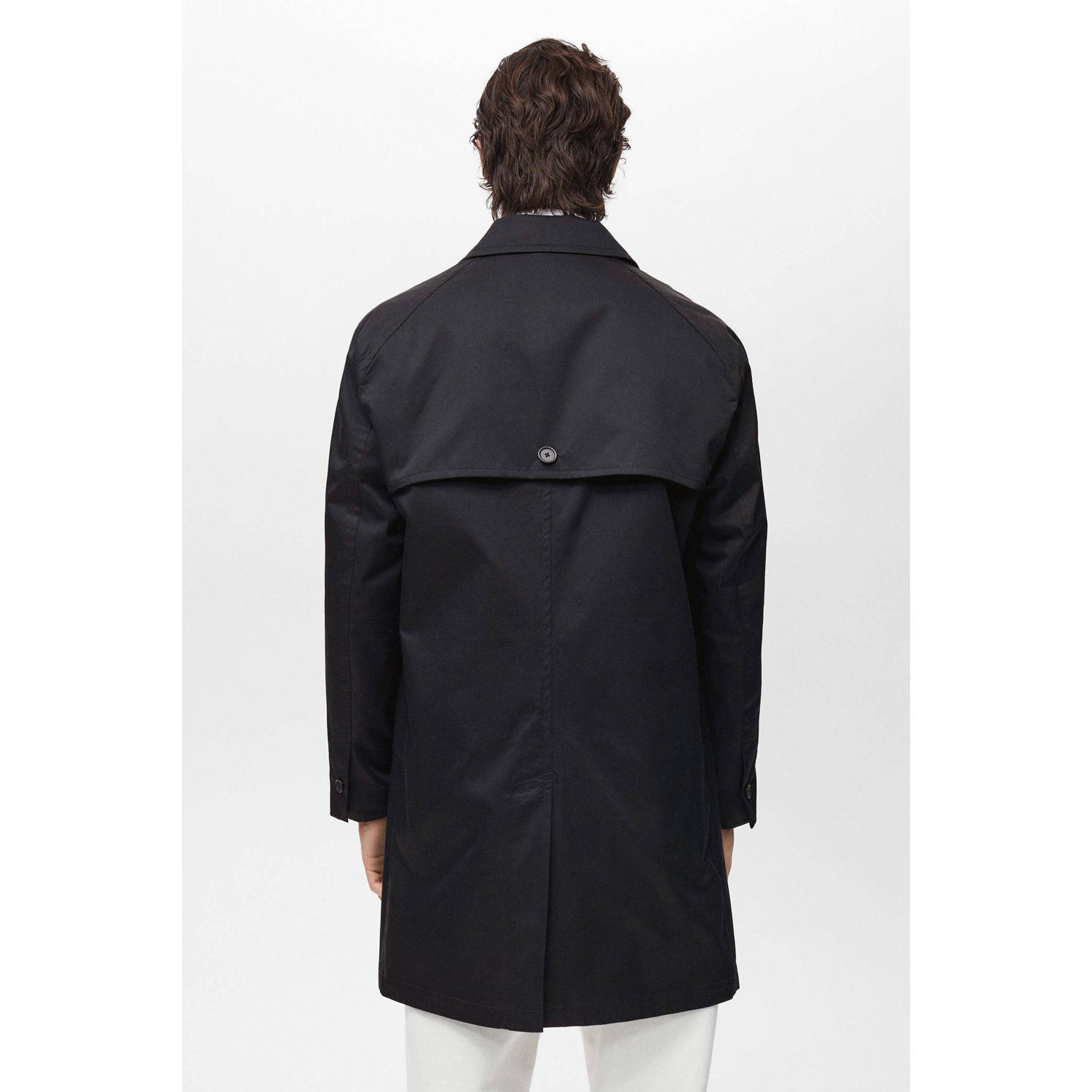 Mango Man trenchcoat zwart