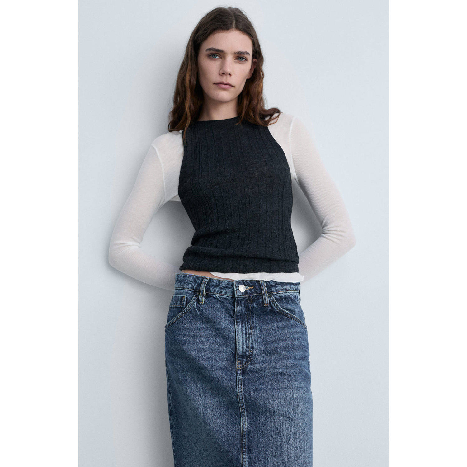 Mango spijkerrok medium blue denim