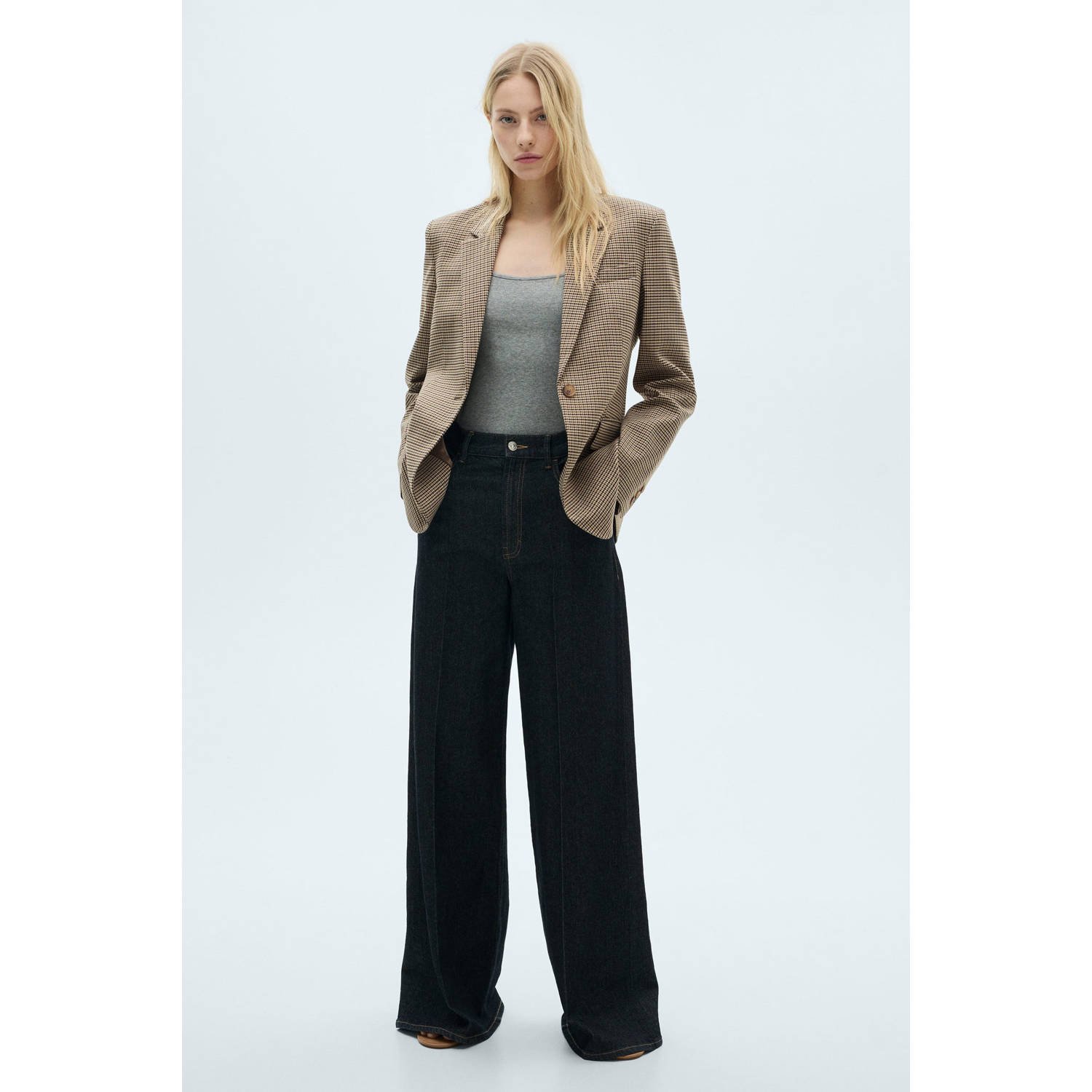 Mango regular blazer beige