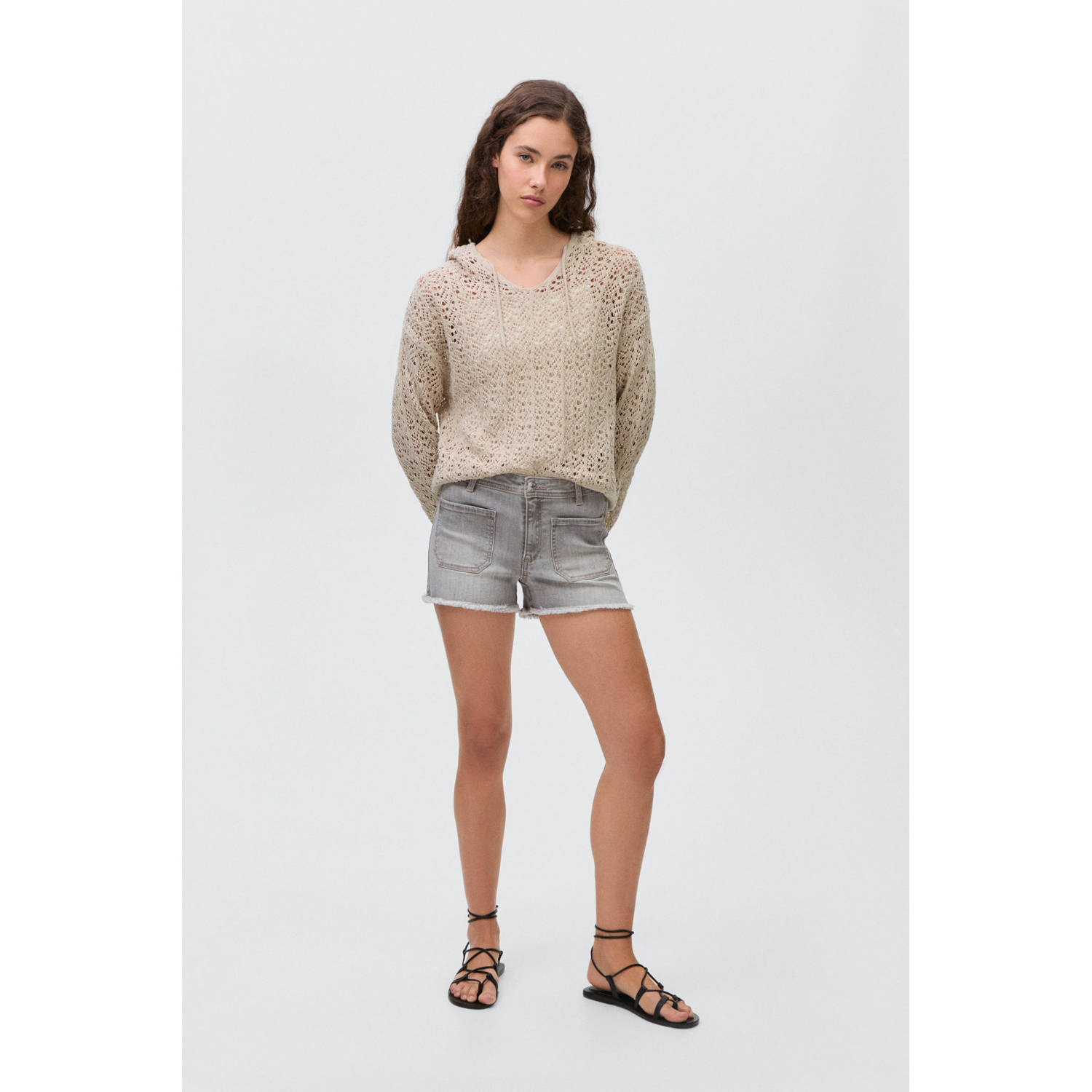 MANGO TEEN gebreide trui lichtbruin