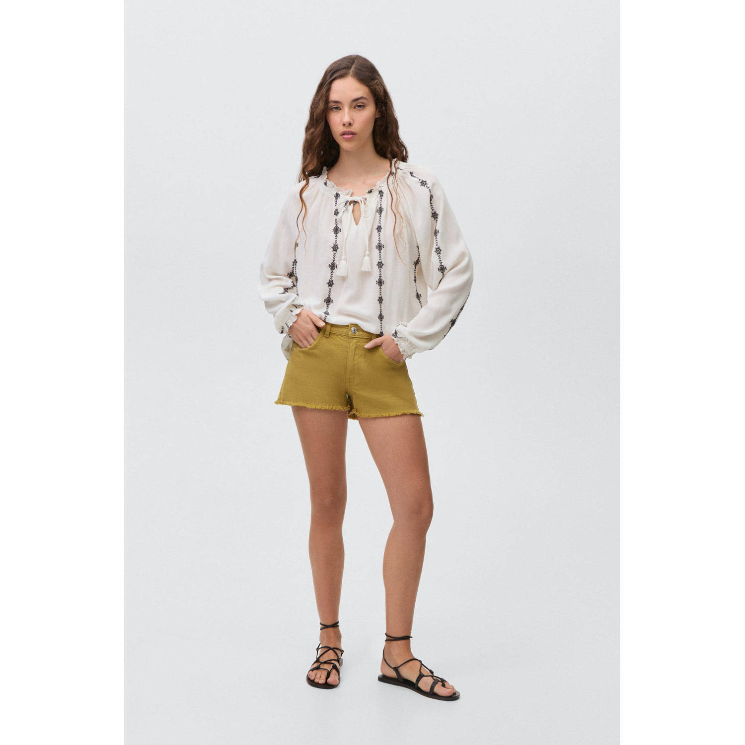 MANGO TEEN denim short geel