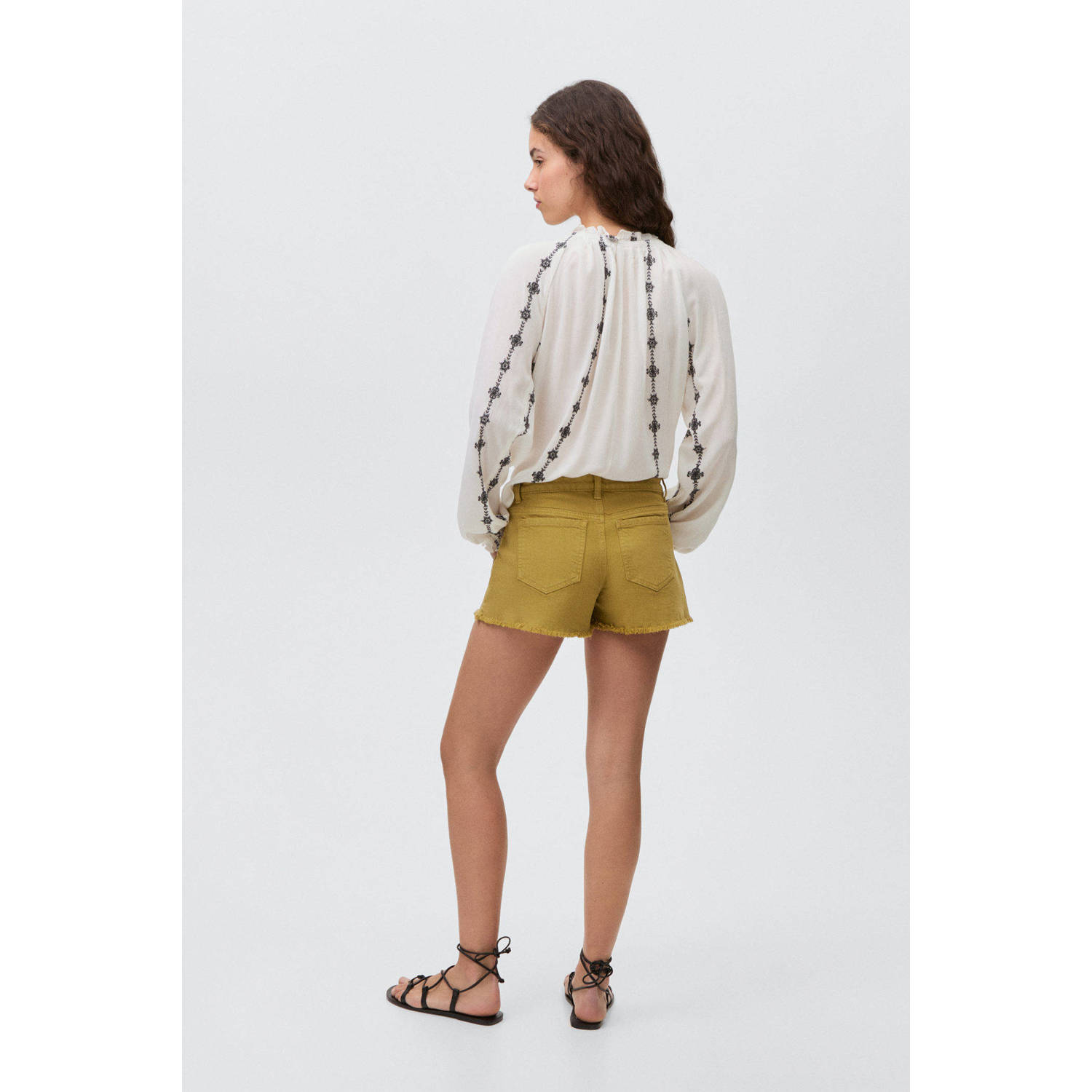 MANGO TEEN denim short geel