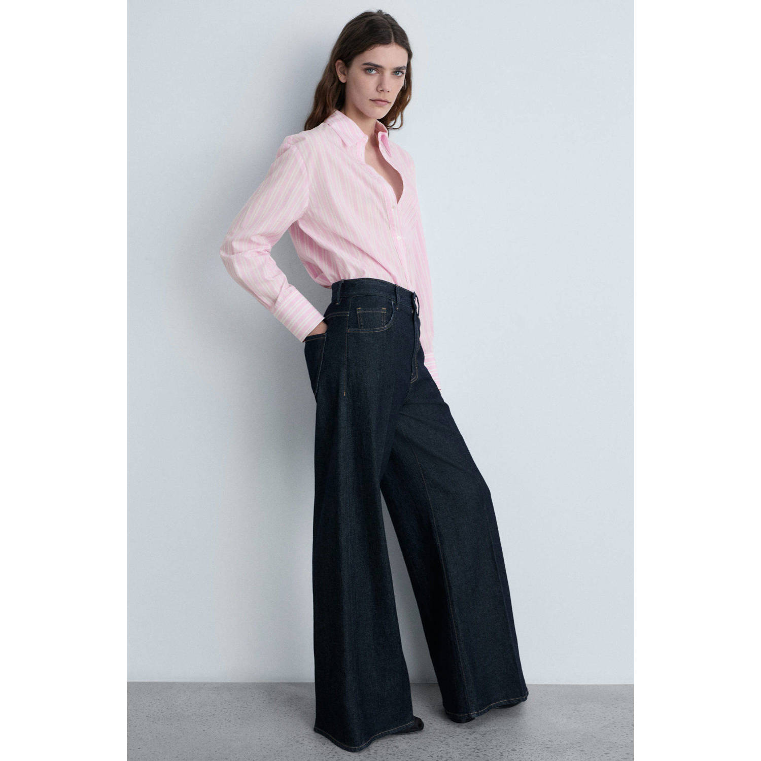 Mango blouse lichtroze