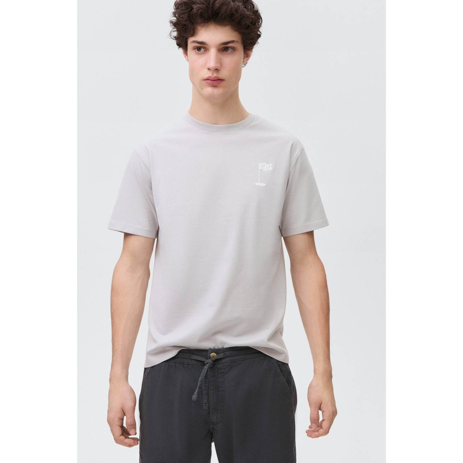MANGO TEEN regular casual broek antraciet