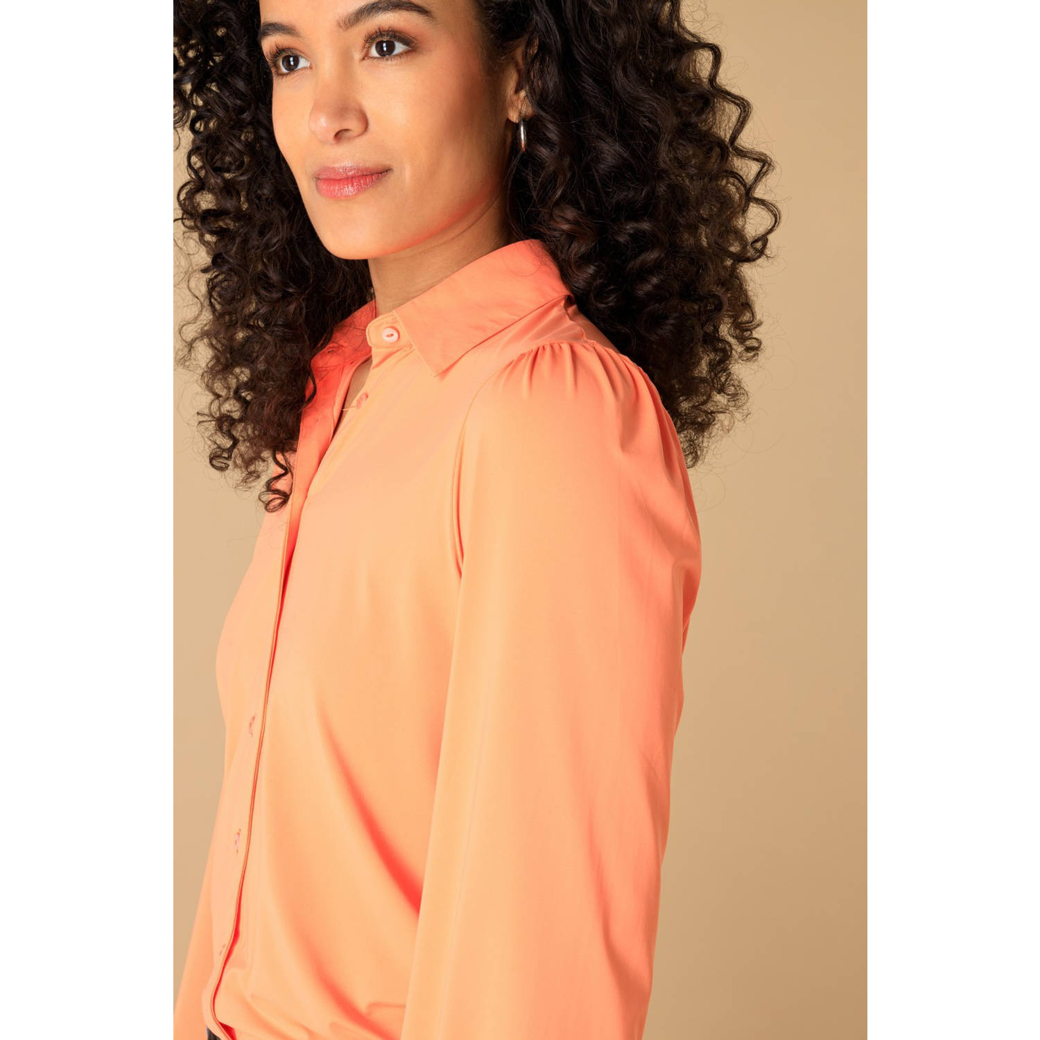 Ivy Beau blouse oranje travelstof
