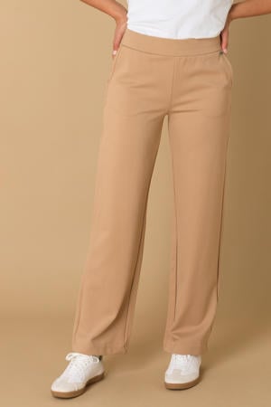 wide leg casual broek travelstof zand