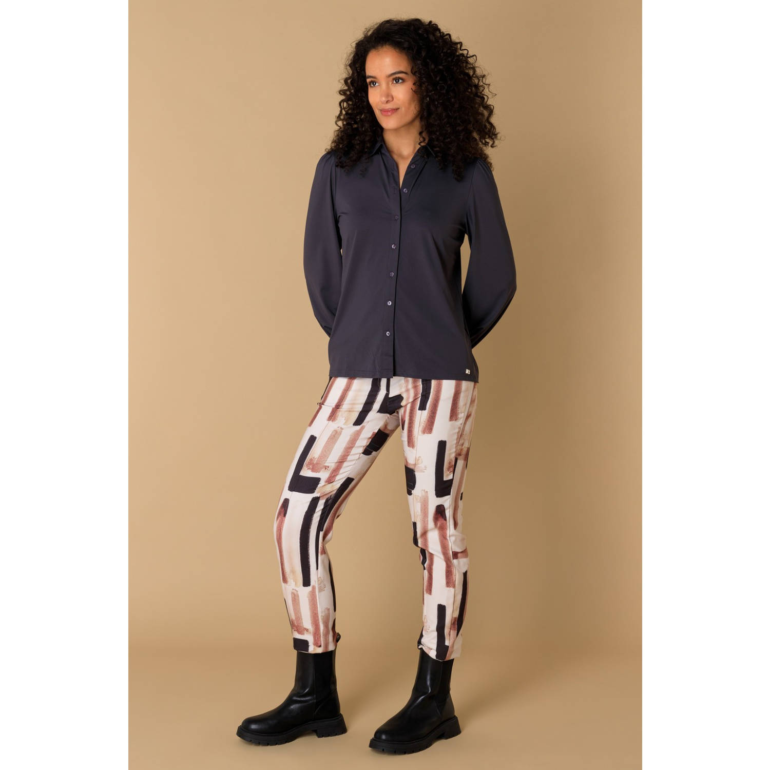 Ivy Beau blouse travelstof zwart