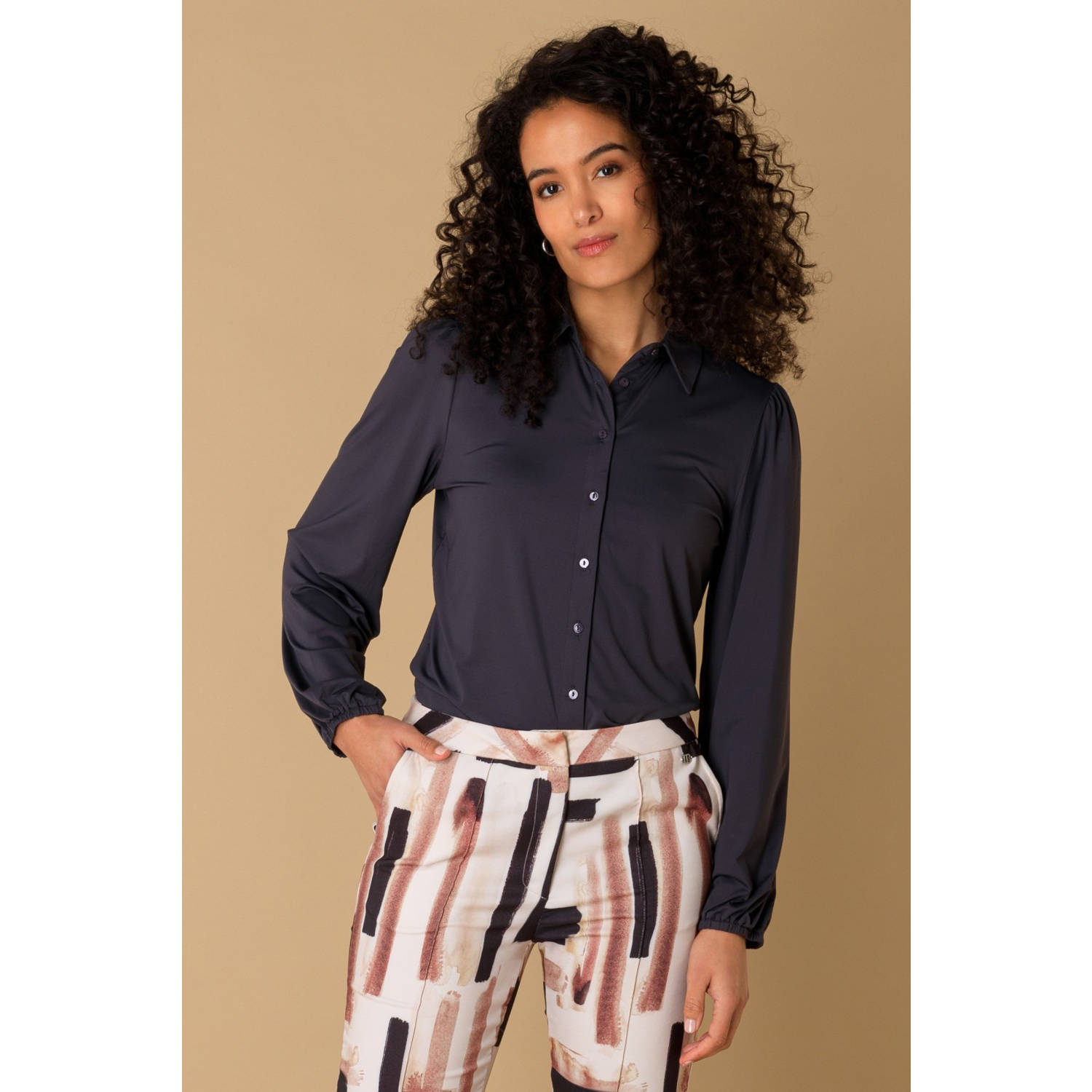 Ivy Beau blouse travelstof zwart