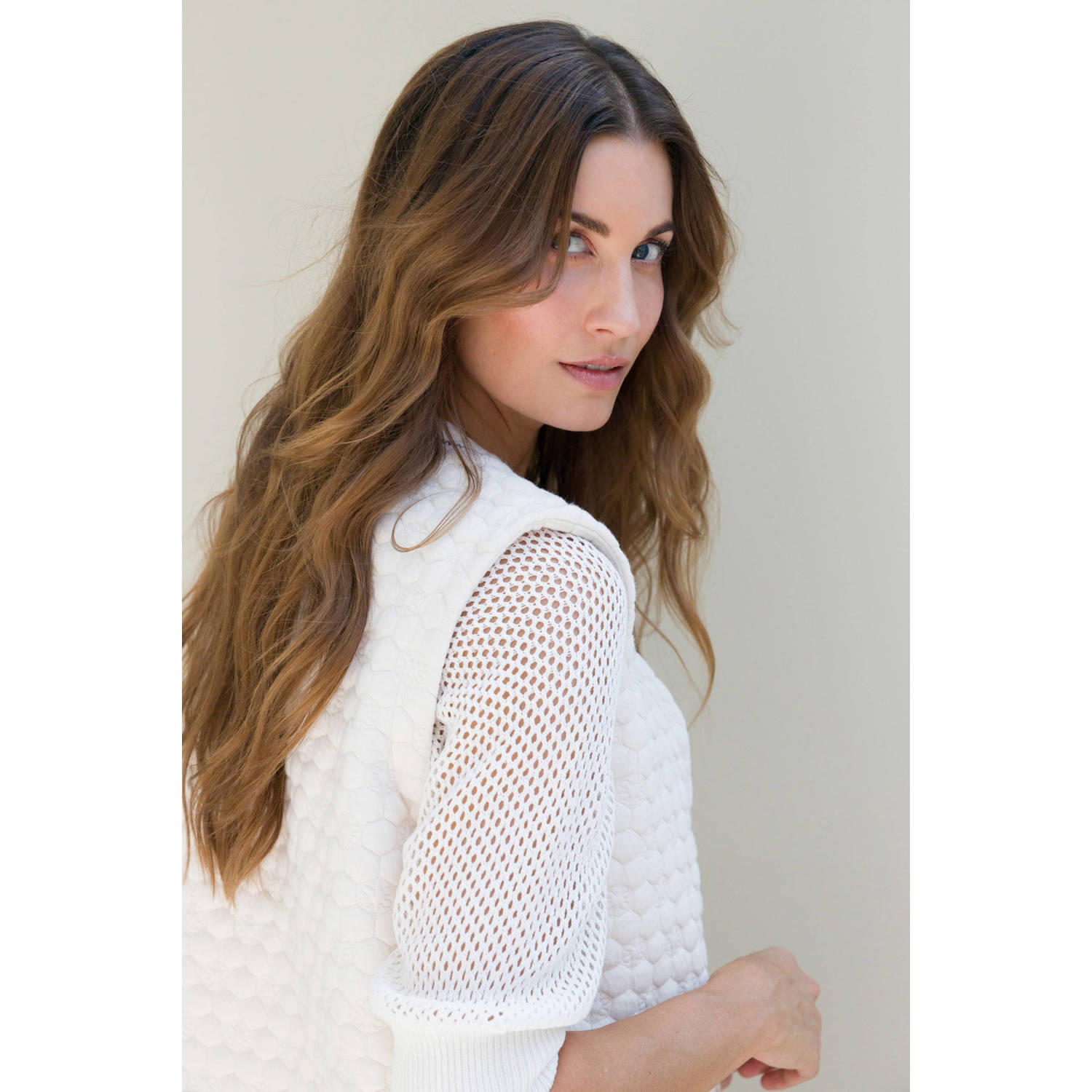 Ivy Beau top ecru ajour