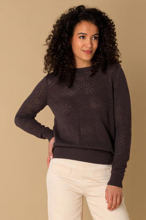 pullover antraciet ajour