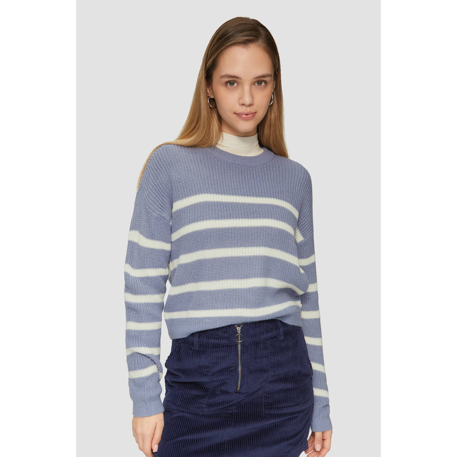 Q S by s.Oliver gebreide trui blauw