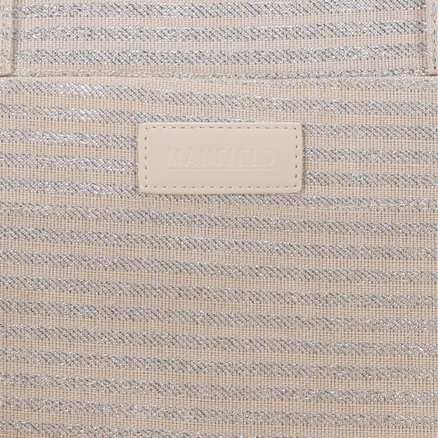 Manfield gestreepte shopper beige