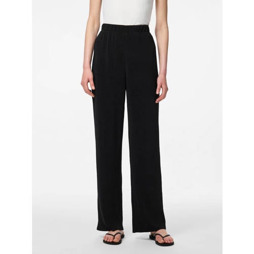PIECES wide leg high waist broek zwart afbeelding