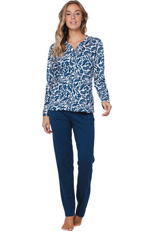 pyjama donkerblauw/wit