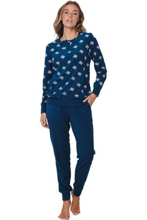 pyjama donkerblauw/wit