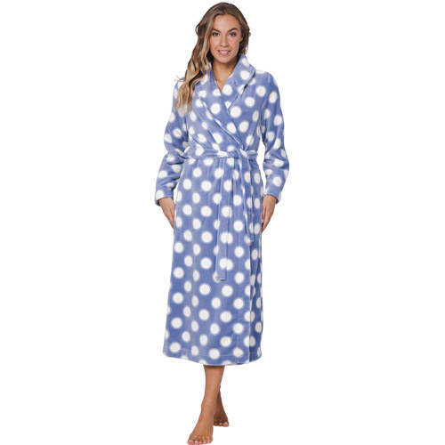 Pastunette fleece badjas blauw/wit afbeelding