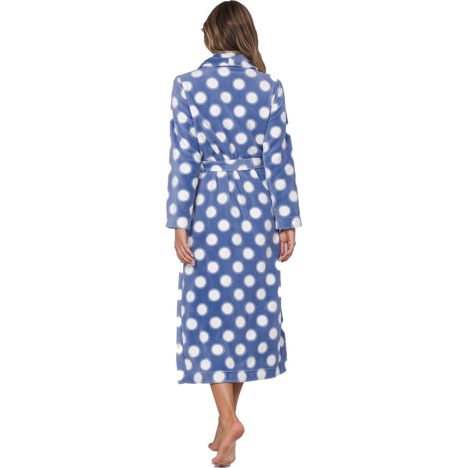 Pastunette fleece badjas blauw wit