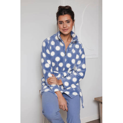Pastunette fleece huispak blauw/wit afbeelding