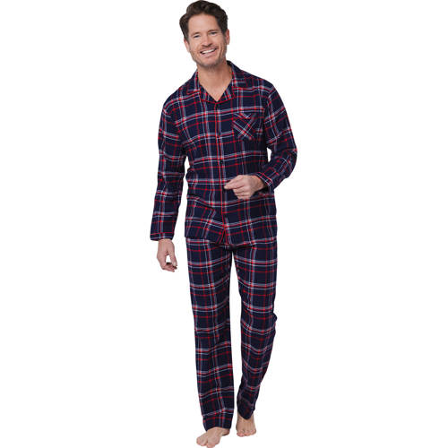 Pastunette for men flanellen pyjama donkerblauw/rood/wit afbeelding