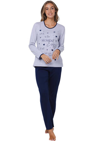 pyjama grijs/donkerblauw