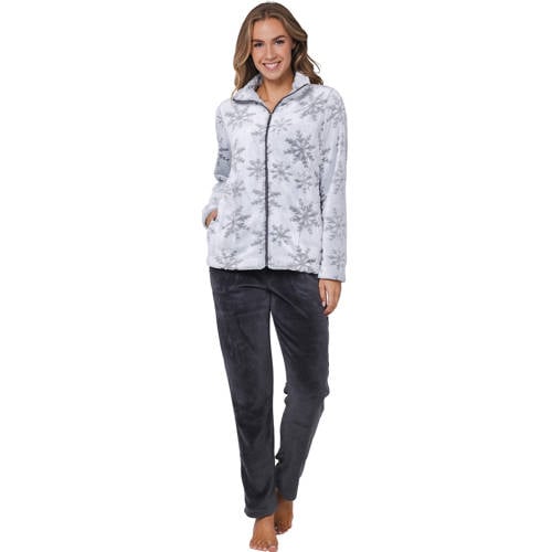 Rebelle fleece huispak donkergrijs/wit afbeelding