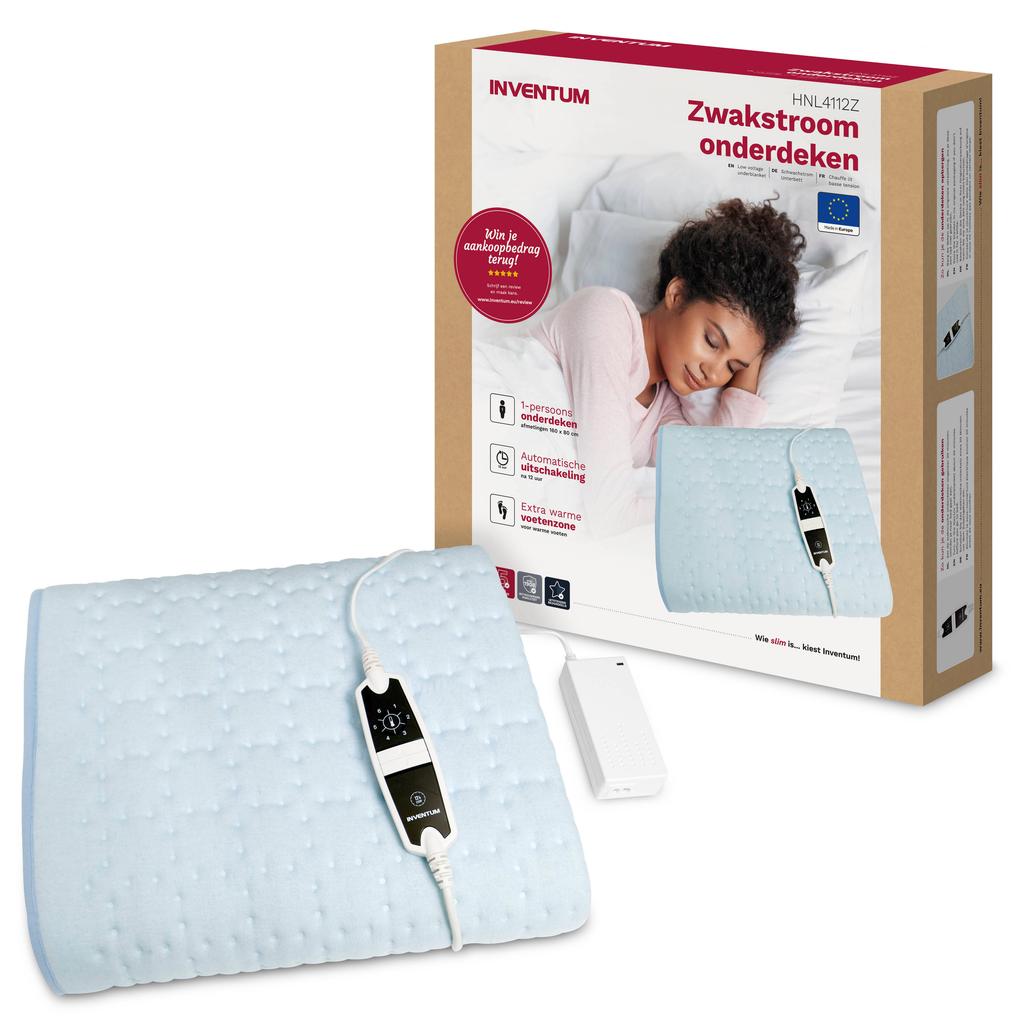 Inventum elektrische onderdeken - HNL4112Z - 160 x 80 cm - lichtblauw