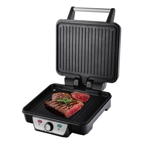 Wehkamp Inventum contactgrill - CG618 - 28 x 23 cm - RVS/zwart aanbieding