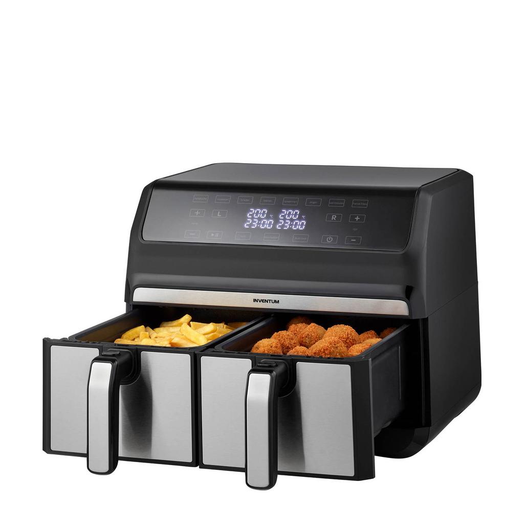 Inventum airfryer - GF800HLD - 2 x 4 liter - zwart/RVS
