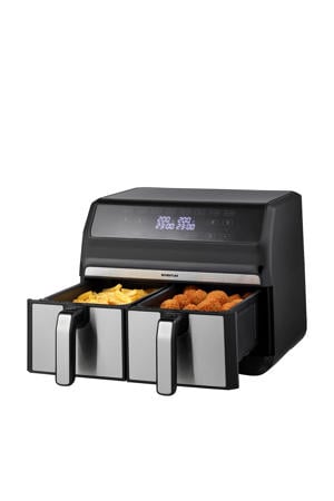 airfryer - GF800HLD - 2 x 4 liter - zwart/RVS