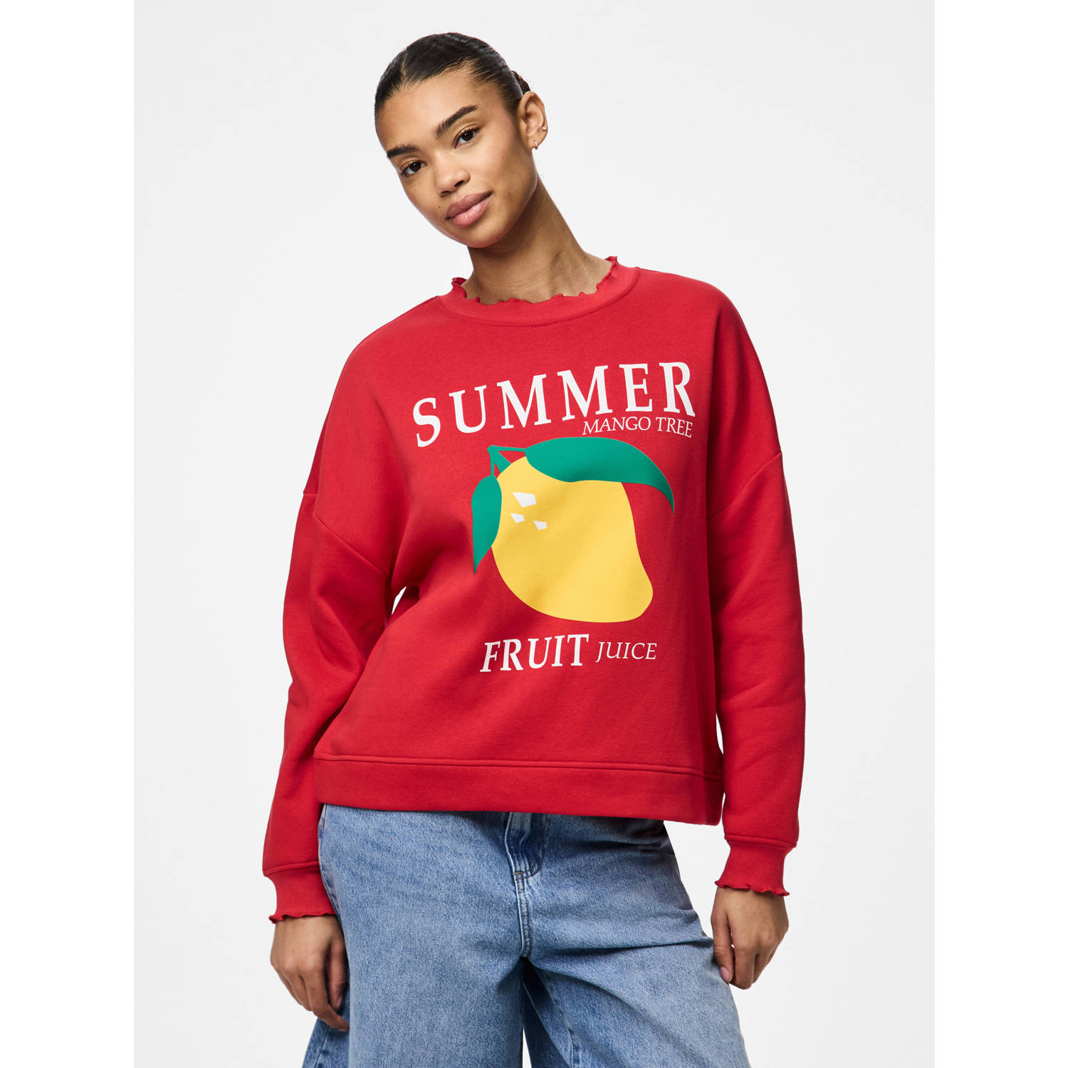 PIECES sweater donkerrood