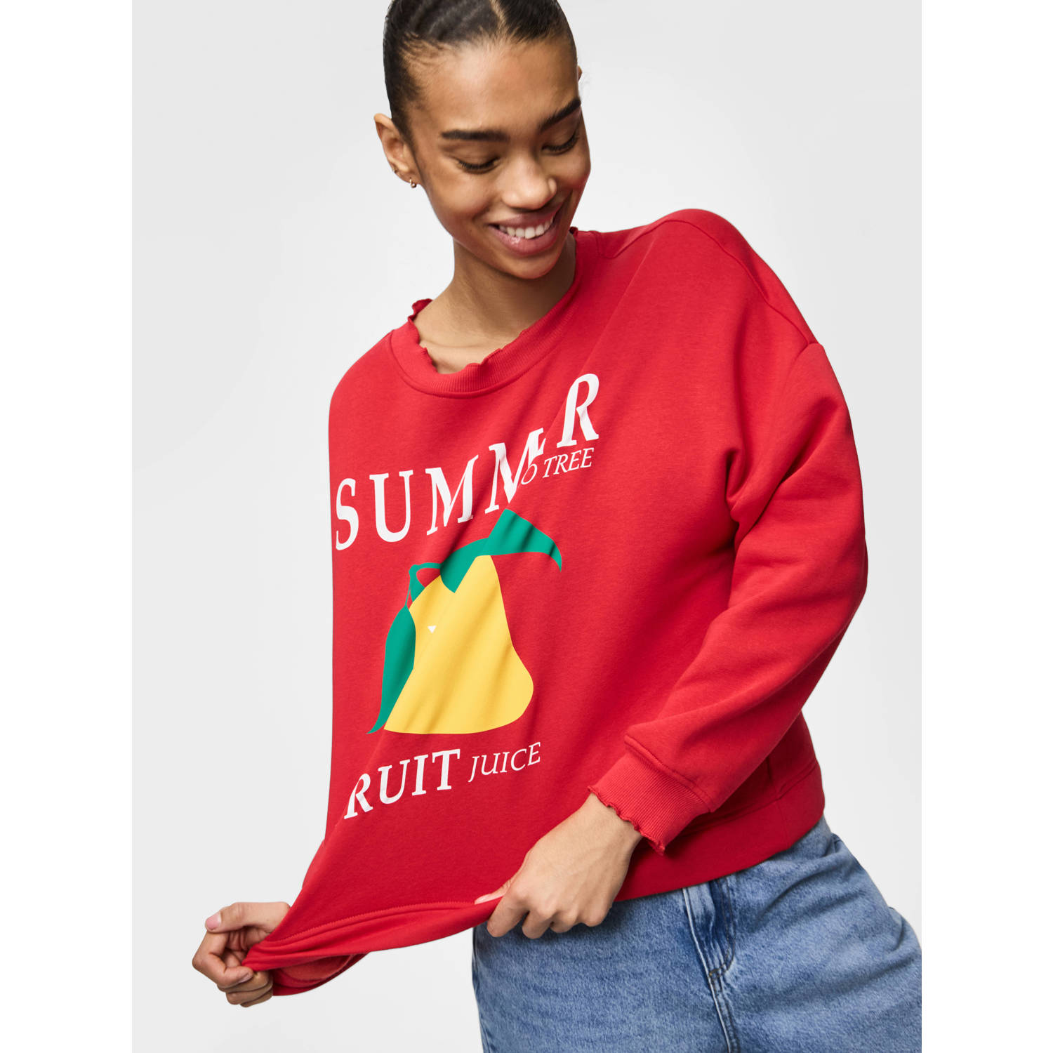 PIECES sweater donkerrood