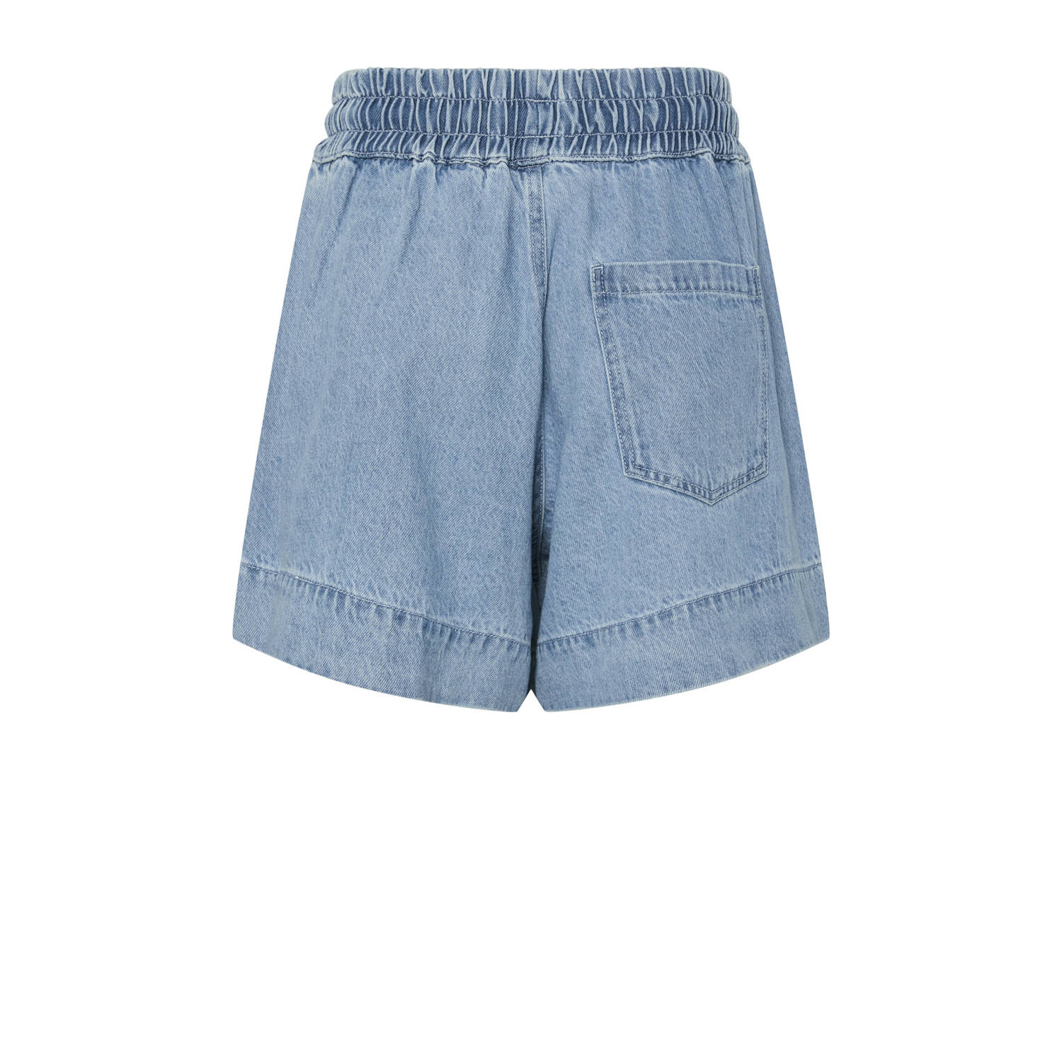 PIECES high waist denim short light blue denim