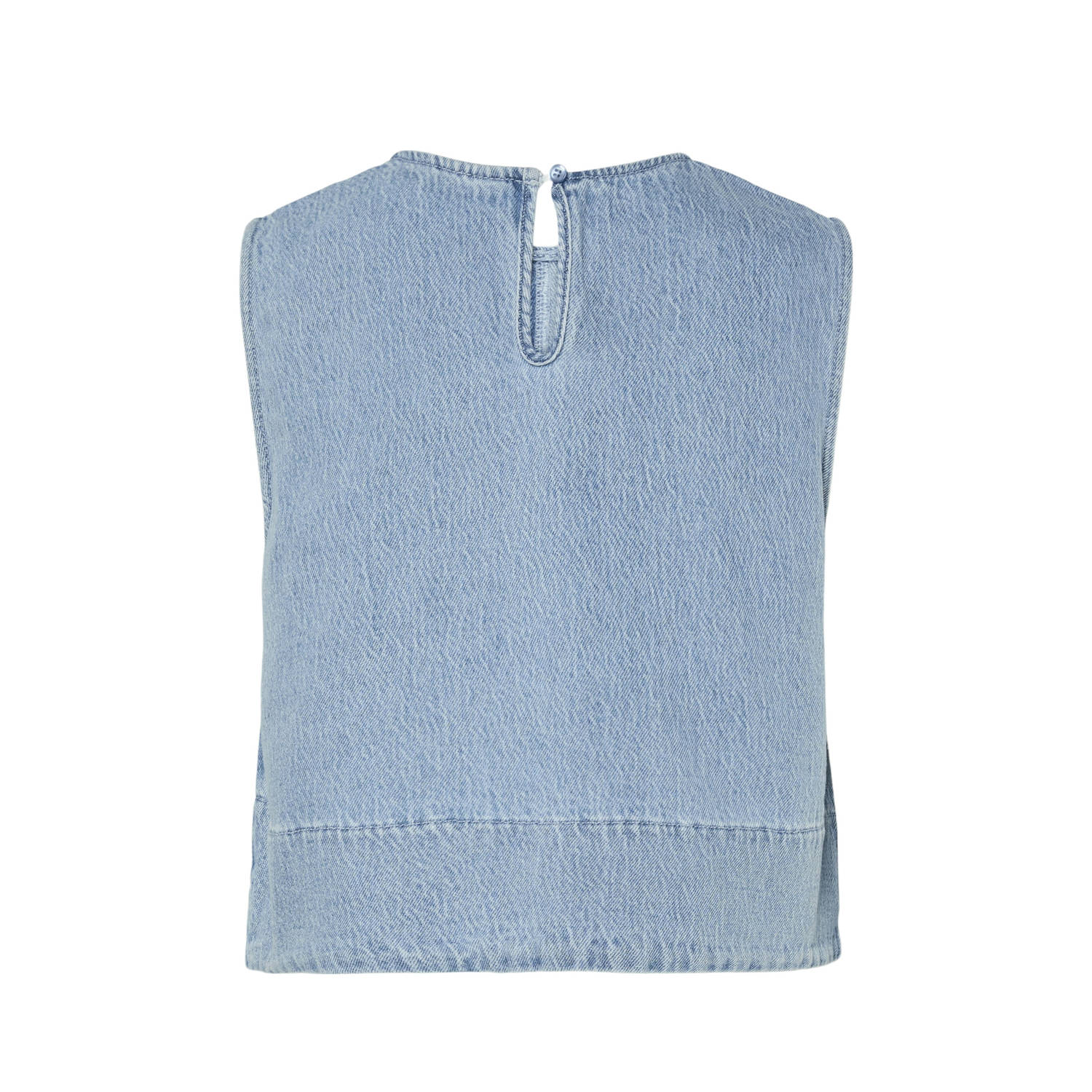 PIECES top light blue denim