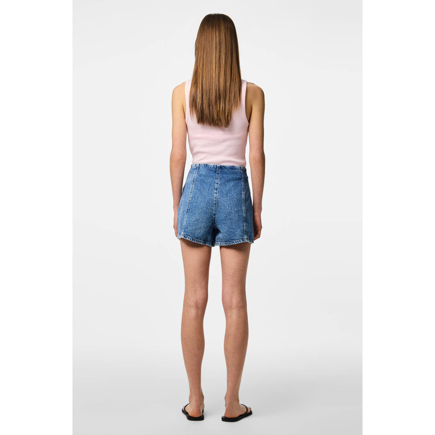 PIECES skort medium blue denim